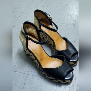 Castañer Black Wedge Sandals